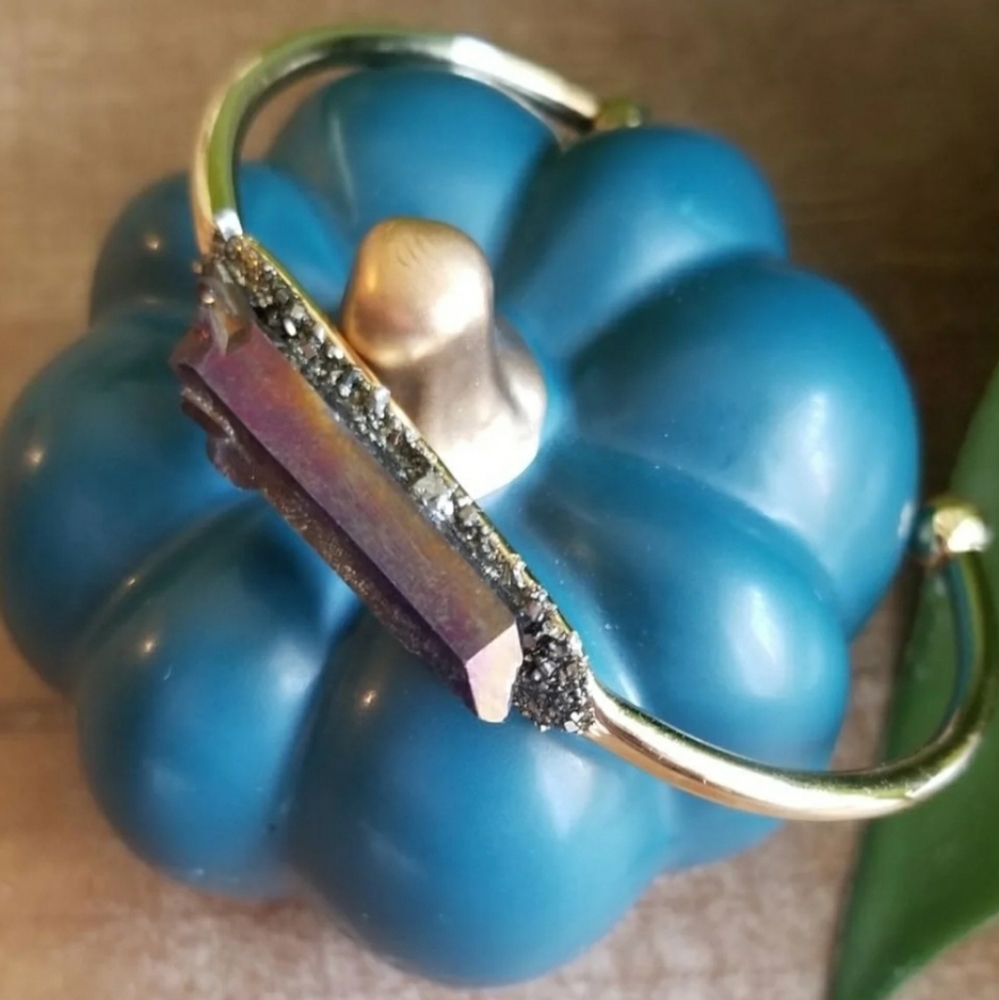 ❤Rainbow aura Quartz bangle bracelet